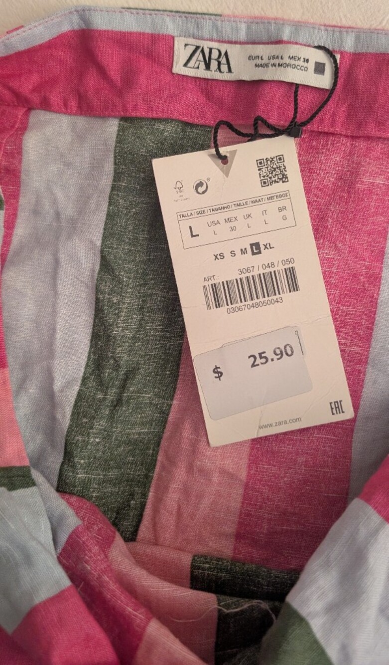 Zara Striped Mini Skirt in Pink, Green & Light Blue NWT - Picture 5 of 5